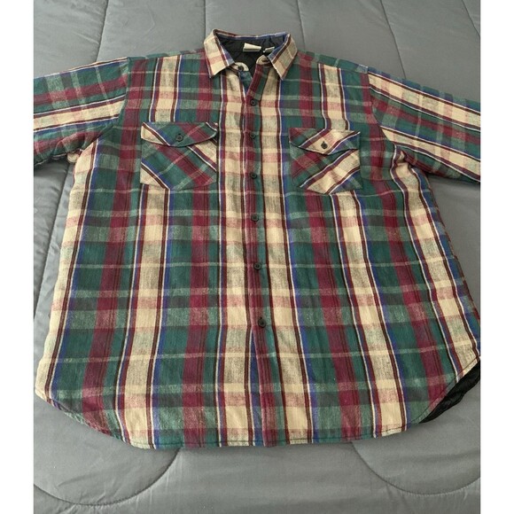 Deer Creek Mens Flannel Shirt Jacket Quilt Lined Plaid Size XL Work Shirt - Picture 2 of 14